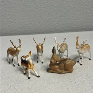 Charming Deer Figurine pieces - Brown and Cream